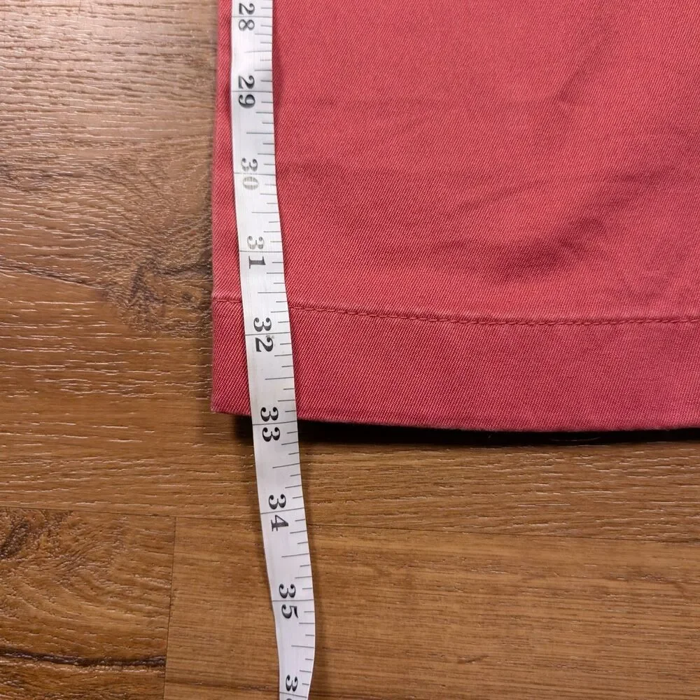 J Crew 770 Chino Pants Mens 34x34(33) Red Stretch Casual Flat Front Straight Leg